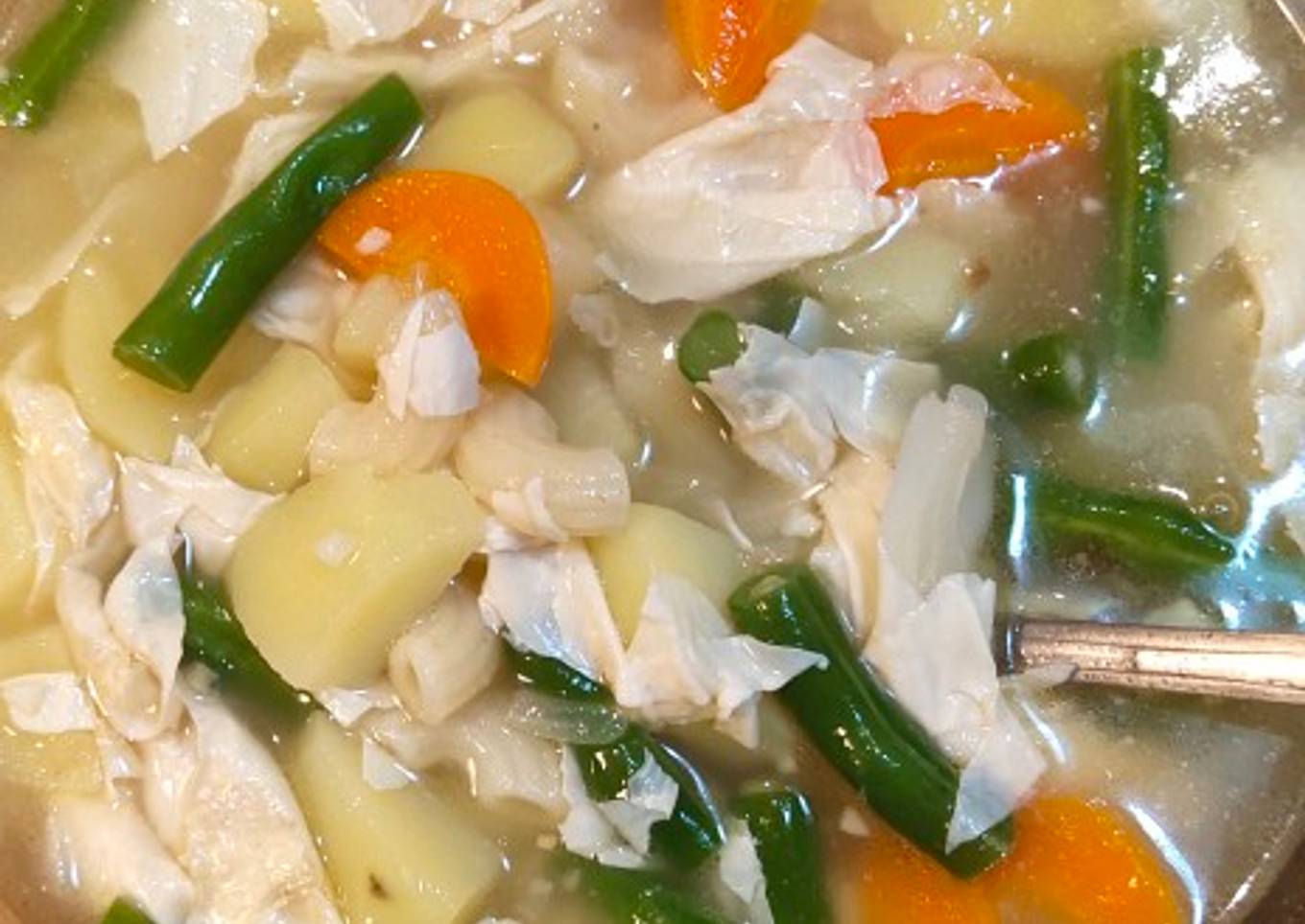 Sop kembang tahu sayur makaroni