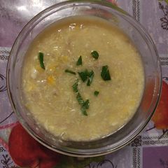 Chicken corn soup A picture of Chicken corn soup.