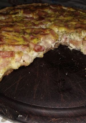 Una foto de Tarta de jamón y queso con harina integral