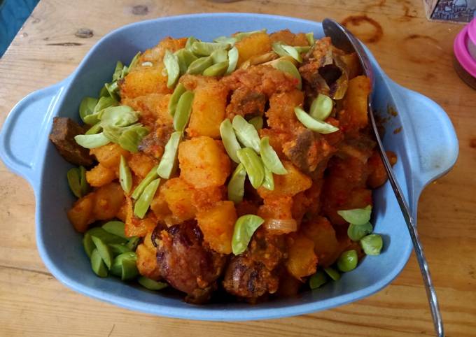 Resep membuat Sambel goreng ati sapi &amp; pete  gurih