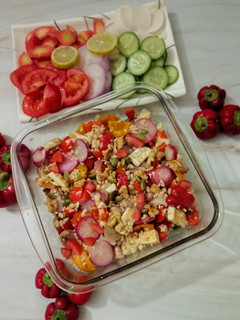 A picture of Japanese tabbouleh with millet.