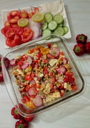 A picture of Japanese tabbouleh with millet.