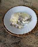Bacalao con gulas al horno