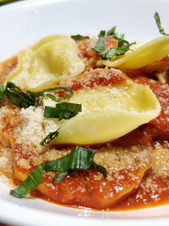 A picture of Tortellini Pasta in Red Sauce.