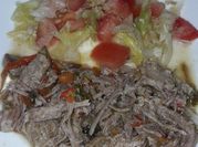 Una foto de carne en olla