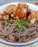 Soba Noodle Soup topped with Chicken Karaage