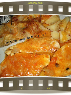 Una foto de Pechugas de pollo en salsa de pomelo