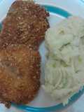 Milanesas de suprema de pollo con puré de papas cremoso♥️🍽
