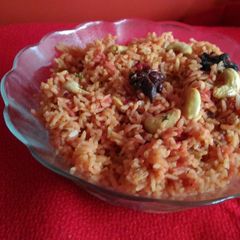 A picture of Beetroot pulao.
