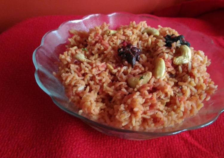 Recipe of Super Quick Homemade Beetroot pulao