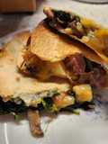 Lauren's Baked Ham, Spinach and Mushroom Breakfast Quesadillas