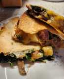 Lauren's Baked Ham, Spinach and Mushroom Breakfast Quesadillas