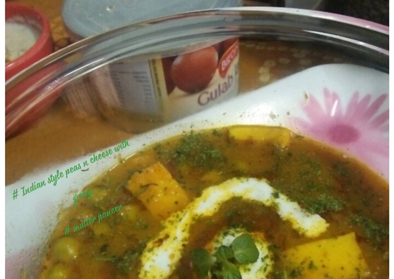 #Indian style peas n cheese with gravy#post56th