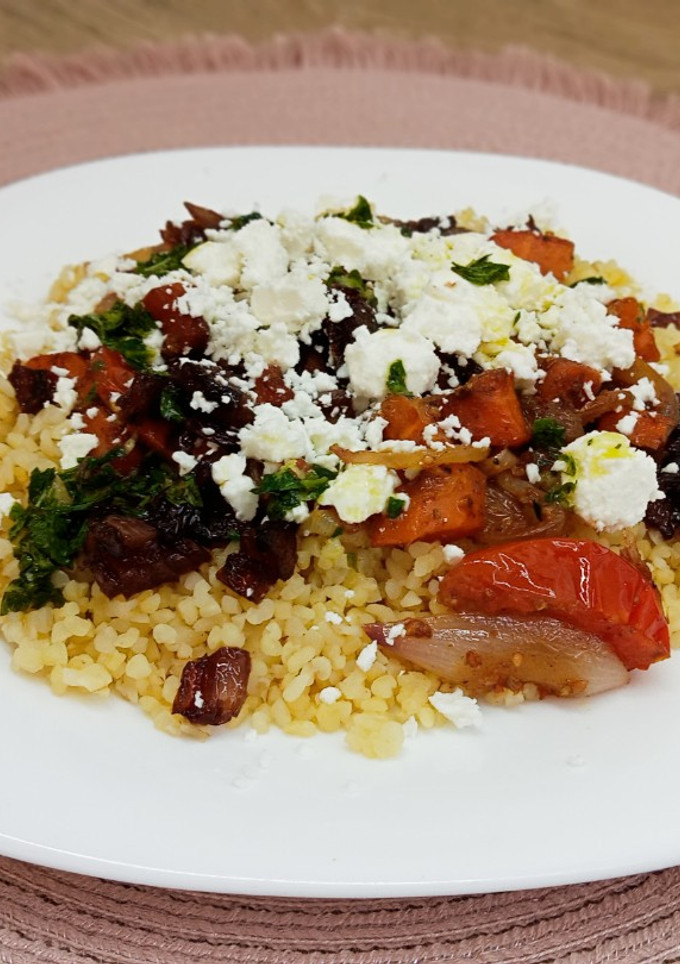 Una foto de Ensalada templada de bulgur