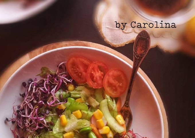 Cara Gampang Menyiapkan Alfalfa Sprout Salad (Salad Kecambah Alfalfa), Bisa Manjain Lidah