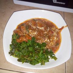 A picture of Boiled mchicha and beef stew...