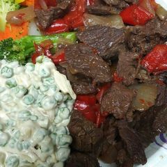 A picture of Drunken Peppers and Beef.