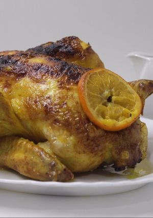 Una foto de Pollo al coñac y naranja