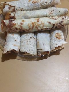 Una foto de Panqueques con dulce de leche