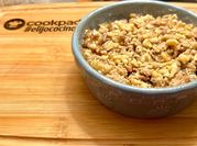 Una foto de crumble de manzana sin horno