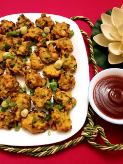 A picture of Moong Dal And Green Onion Ke Moongode.
