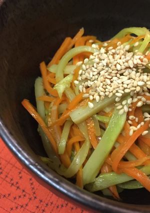 A picture of Broccoli stalk and Carrot Fry.