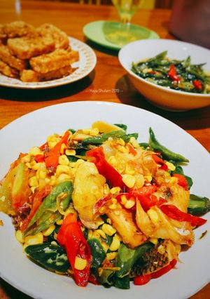 Foto resep Oseng Ikan Asin Gabus Jagung Manis