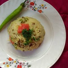 A picture of Mix dal and veggies khicdi.