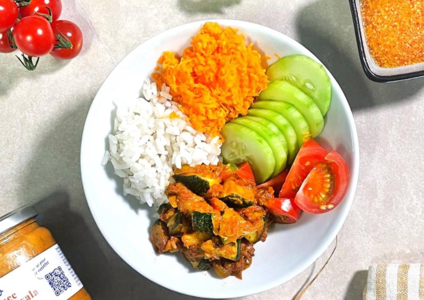 Buddha bowl aux courgettes tikka massala