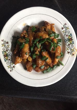 A picture of Chilli Honey Potato.