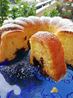 Foto di Ciambella al mandarino con glassa all acqua con cacao