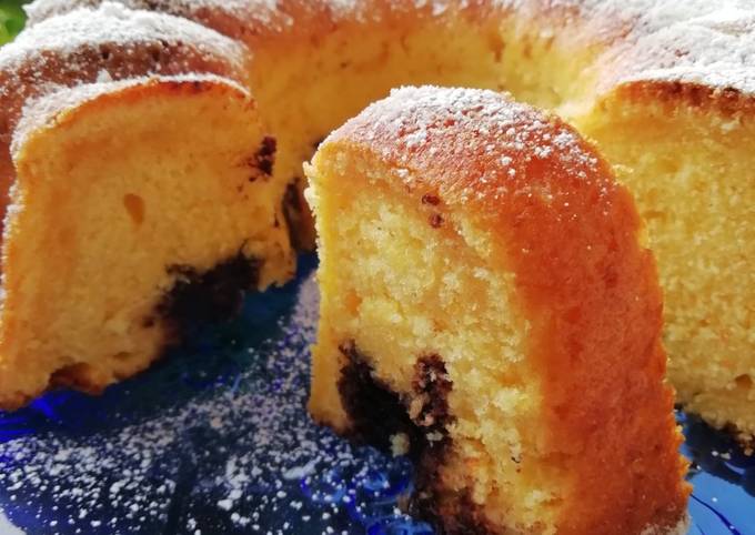 Ciambella al mandarino con glassa all acqua con cacao
