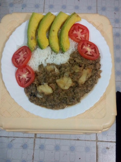 A picture of Rice and Green Grams (Dengu).