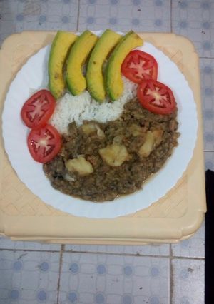 A picture of Rice and Green Grams (Dengu).
