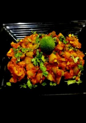 A picture of Spiny gourd sabzi.