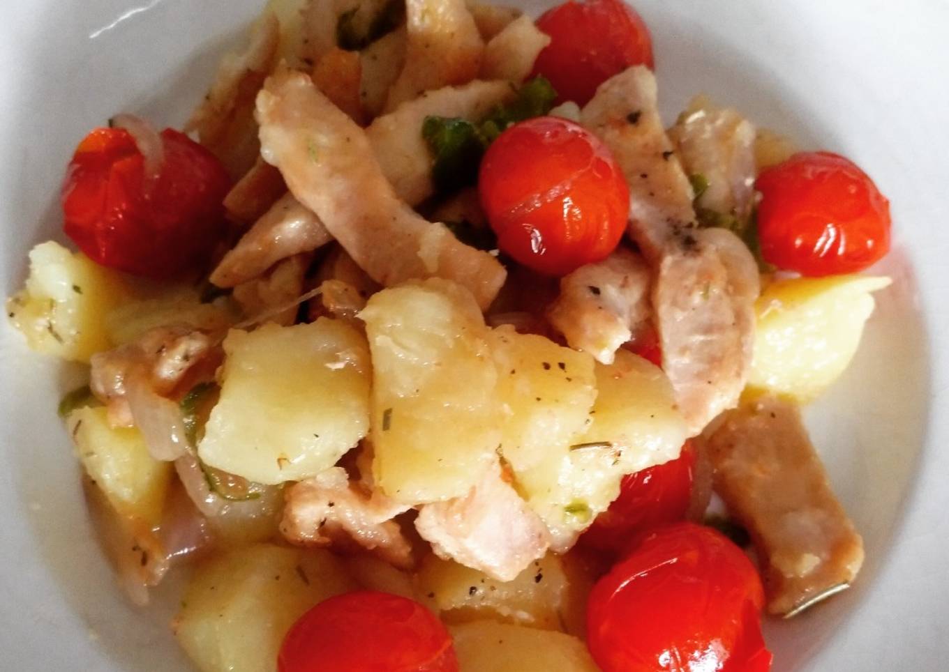 Salteado de pollo a la hortelana