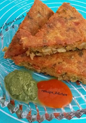A picture of Suji Besan Snack (Suji Besan ka Nasta).