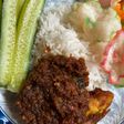 Nasi Bebek bumbu hitam Ala madura