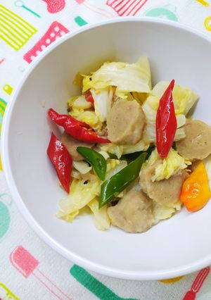 Foto resep 💚 Tumis Sawi Bakso~