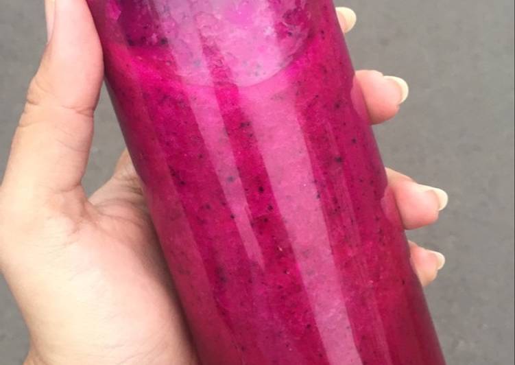 Langkah Mudah untuk Menyiapkan Dragon fruit with lemon orange juice Anti Gagal