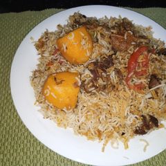 A picture of Memoni Biryani.
