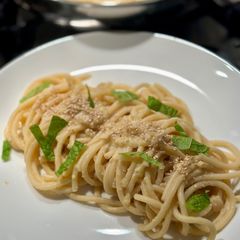 A picture of Lemony Hummus Pasta.