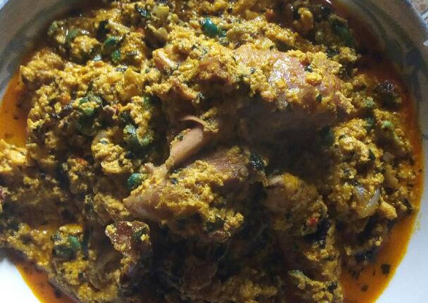 Melon and bitter leaf soup