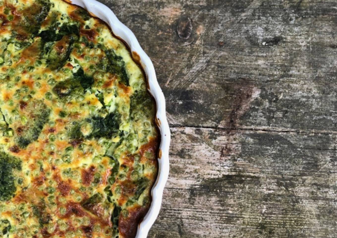 Quiche sans pâte petits pois épinards 🥬