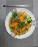 Miến xào tam sắc (món chay)