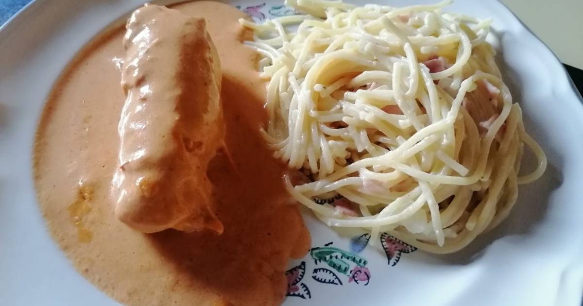 Rollito de pollo en crema con chipotle Receta de Itzel Ruelas- Cookpad