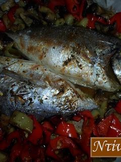 Φωτογραφία της συνταγής ##Τσιπούρα με μανιτάρια και πιπεριές
