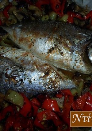 Φωτογραφία της συνταγής ##Τσιπούρα με μανιτάρια και πιπεριές