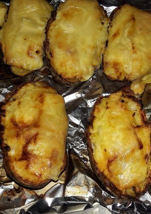 A picture of My twice baked loaded potatoes.