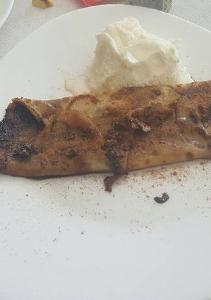 Una foto de Panqueques de manzana flameados con rhum